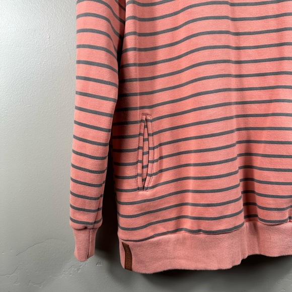 Ampersand Ave Orange and Grey Striped Hoodie Size Large - Picture 4 of 5